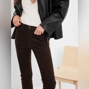 Gap high rise corduroy vintage slim jeans, brown, size 6 (28)